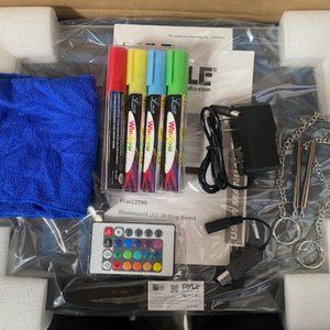 Pyle Erasable Desktop Illuminated LED Writing Board with Remote Control (NEW)